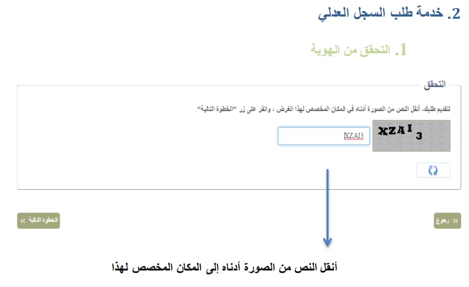 طلب السجل العدلي